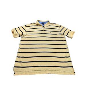 Tommy Hilfiger Polo Shirt Men's XXL Yellow Cotton Pullover Short Sleeve Collerd